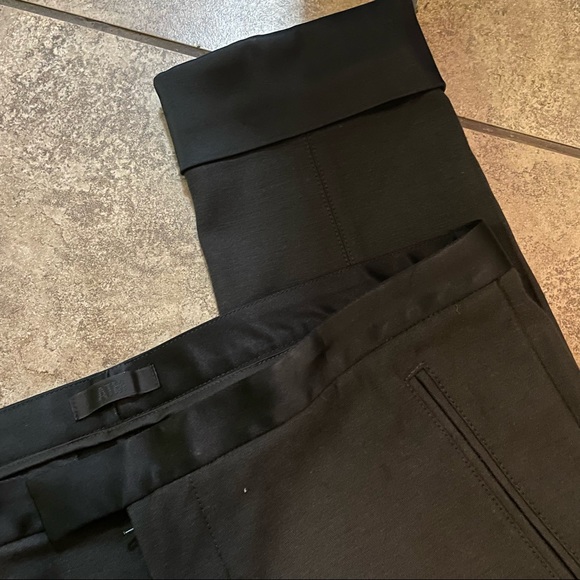 ATM Anthony Thomas Melillo Cuffed Ponte Pants Black Satin Womens Size 6 - Picture 9 of 10